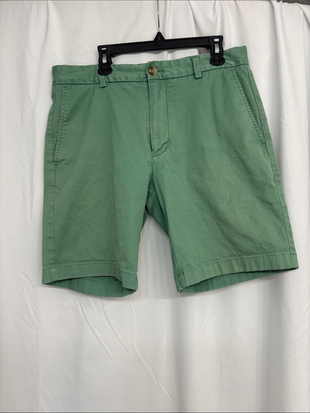 Vineyard Vines Green Stretch Breaker Shorts Flat Front Cotton Men's.